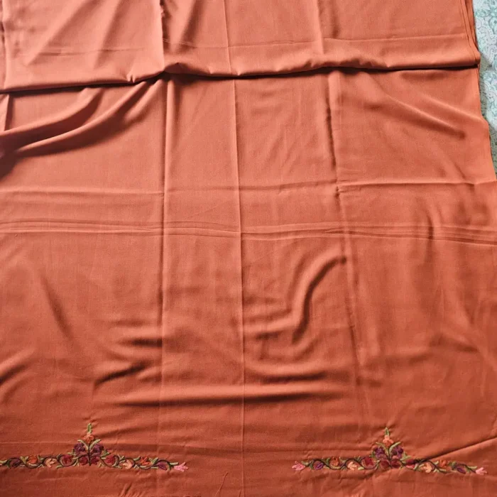 Rustic Orange 2PC Summer Cool Kashmiri Suit With Hand Aari embroidery - Zohra - Image 4