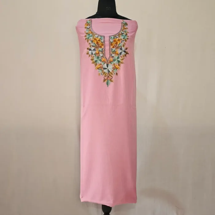 2PC Pinkish Summer Cool Kashmiri Suit With Hand Aari embroidery - Zohra - Image 2