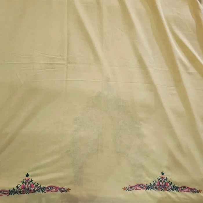 2PC Yellow Summer Cool Kashmiri Suit With Hand Ari embroidery - Zohra - Image 4
