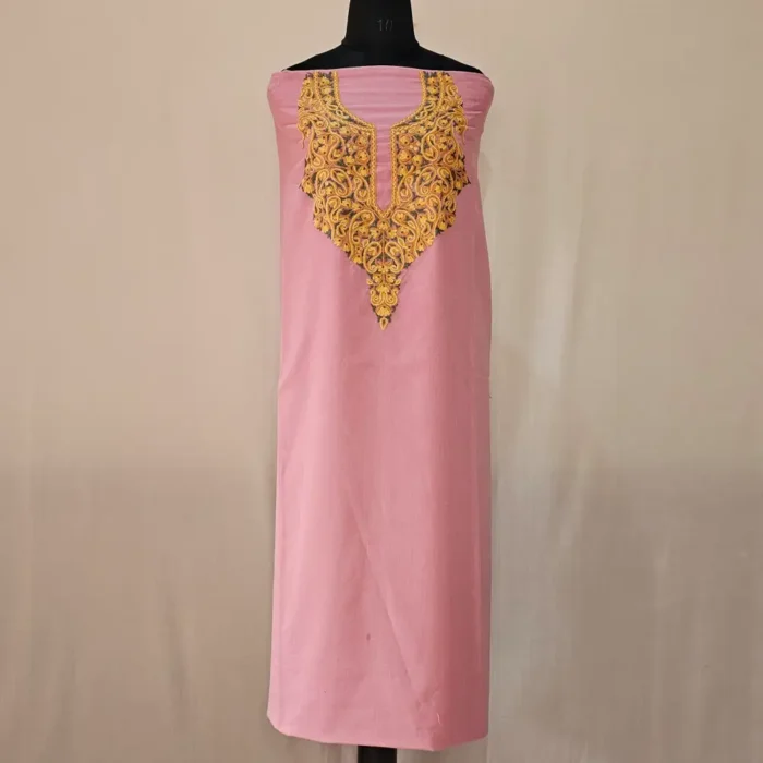 Elegent Pinkish 2PC Summer Cool Kashmiri Suit With Hand Aari embroidery - Zohra - Image 2