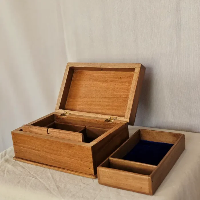 Kashmiri Engraved Walnut Wood Storage Box – Handcrafted - Image 2