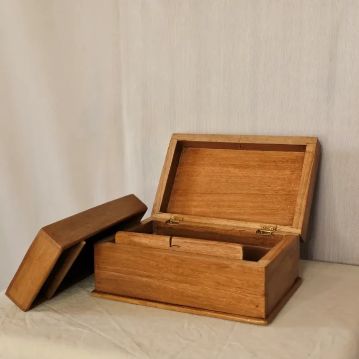 Kashmiri Engraved Walnut Wood Storage Box – Handcrafted - Image 5