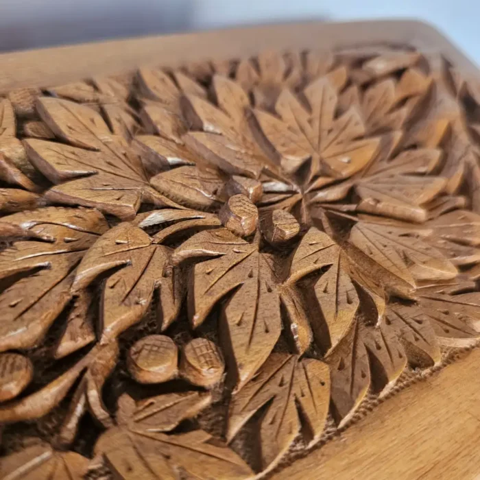 Kashmiri Engraved Walnut Wood Storage Box – Handcrafted - Image 10