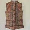 Green and Black Kani Pattern Waistcoat for Children - Made in Kashmir