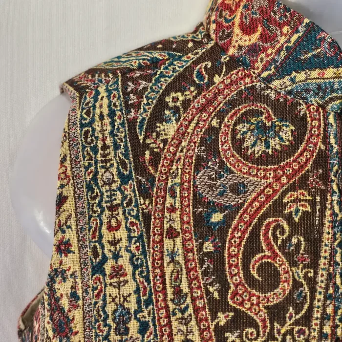 Yellow Polywool Kids’ Waistcoat with Classic Kashmiri Kani Design - Image 3