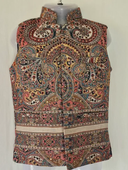 Srinagar-Made Green Kani Waistcoat for Children