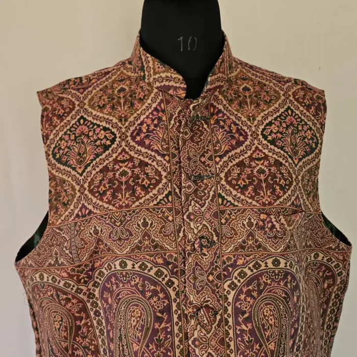 Men Kani Jacket | Kashmiri Green Waist Coat - Lal Bazaar Collection - Image 2