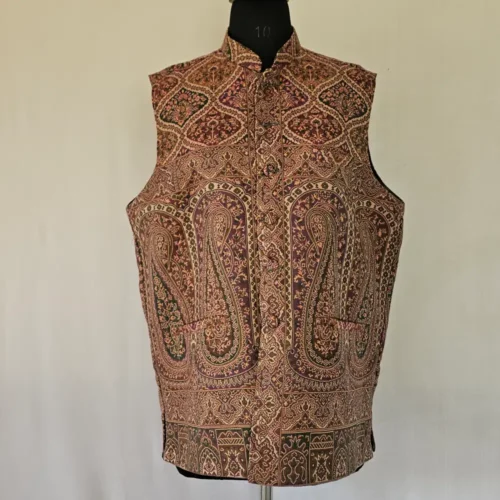 Men Kani Jacket | Kashmiri Green Waist Coat - Lal Bazaar Collection