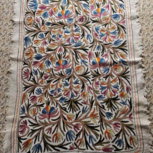Naqsh-e-Gul 7x5 ft Wool Namda with Hand Aari Embroidery (7x5 ft)