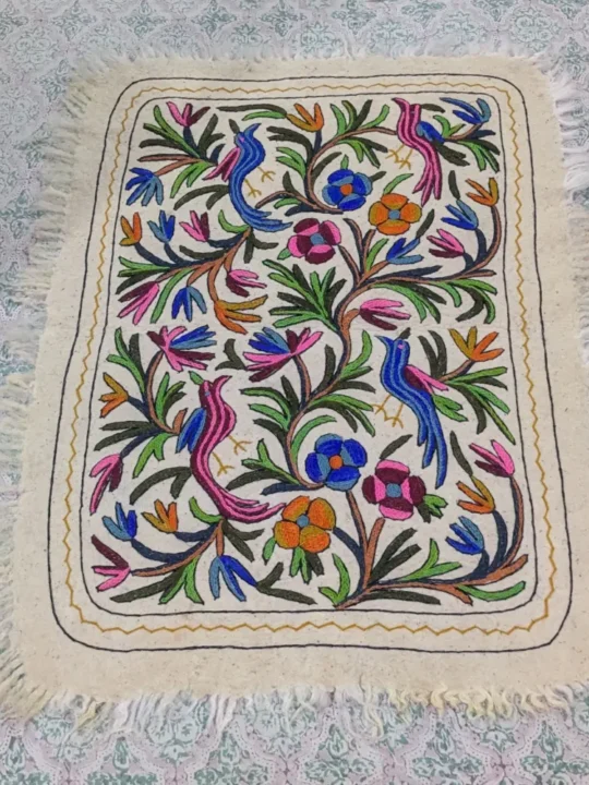 Elegent Kashmiri Hand Aari Embroidered Pure Wool Namda (4x3)