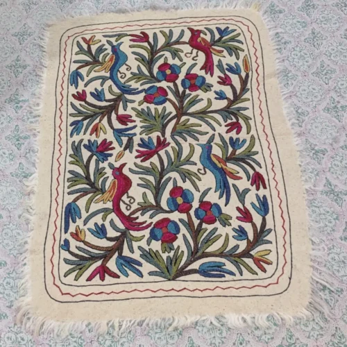 Kashmiri Wool Namda with Hand Aari Embroidery