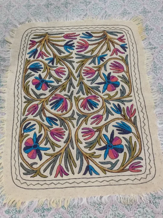 Pure Wool Kashmiri Namda with Hand Embroidery (4x3 ft)