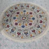 Kashmiri 5 ft Round Wool Namda with Hand Aari Embroidery