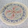 Round Kashmiri Namda in Pure Wool with Aari Handwork (5ft)