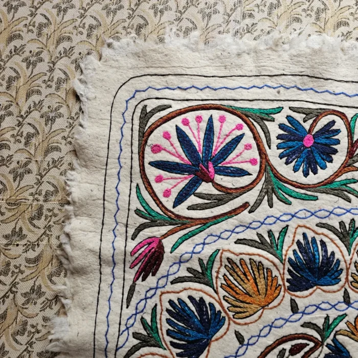 Kashmir Large Hand Aari Namda in Pure Wool (7x5 ft) - Image 2