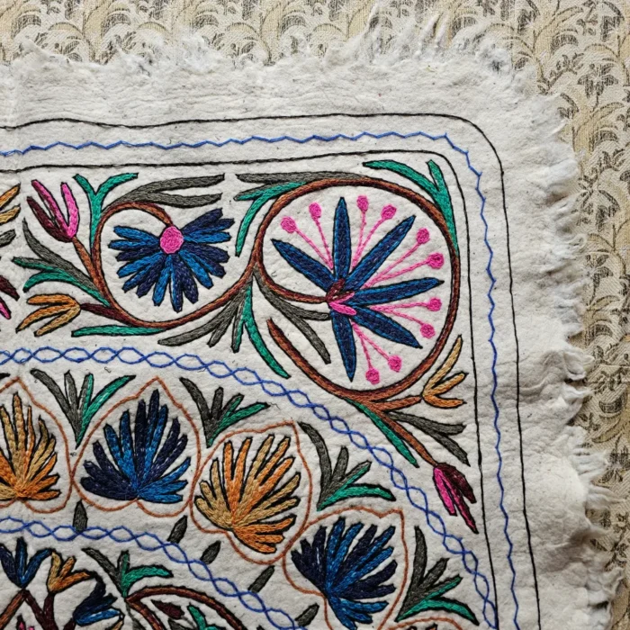 Kashmir Large Hand Aari Namda in Pure Wool (7x5 ft) - Image 3