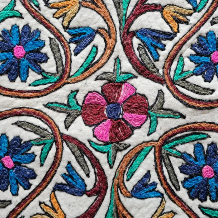 Kashmir Large Hand Aari Namda in Pure Wool (7x5 ft) - Image 5