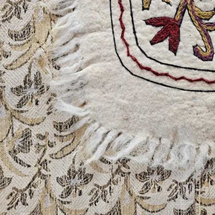 Pure Wool Kashmiri Runner with Hand Aari Embroidery (5.8x2 ft) - Image 7