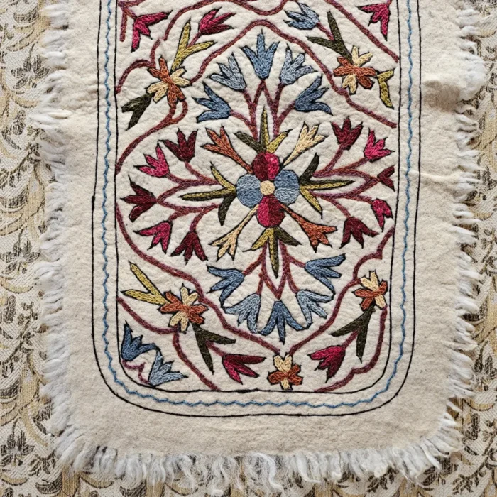 Kashmir Hand Aari Pure Wool Runner (5.8x2 ft) - Subah Saaz - Image 4
