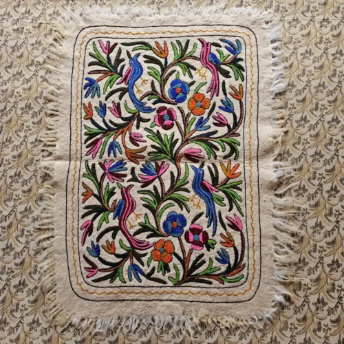 Elegent Kashmiri Hand Aari Embroidered Pure Wool Namda (4x3)