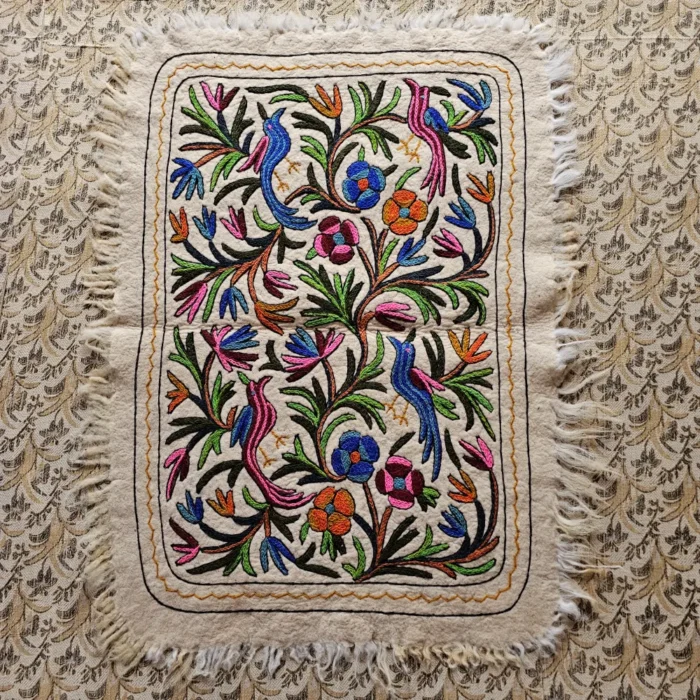 Elegent Kashmiri Hand Aari Embroidered Pure Wool Namda (4x3)