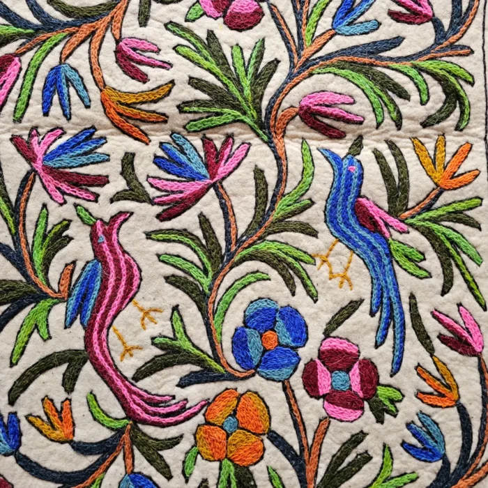 Elegent Kashmiri Hand Aari Embroidered Pure Wool Namda (4x3) - Image 5
