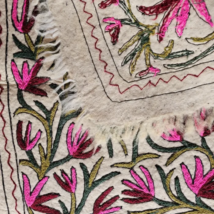 Beautiful Pure Wool Kashmiri Namda with Hand Aari Embroiderey (4x3) - Image 6