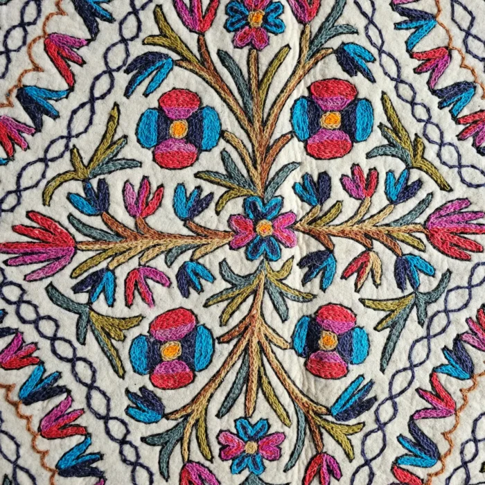 Kashmiri Hand Aari Embroidered Namda in Pure Wool (4x3) - Image 5