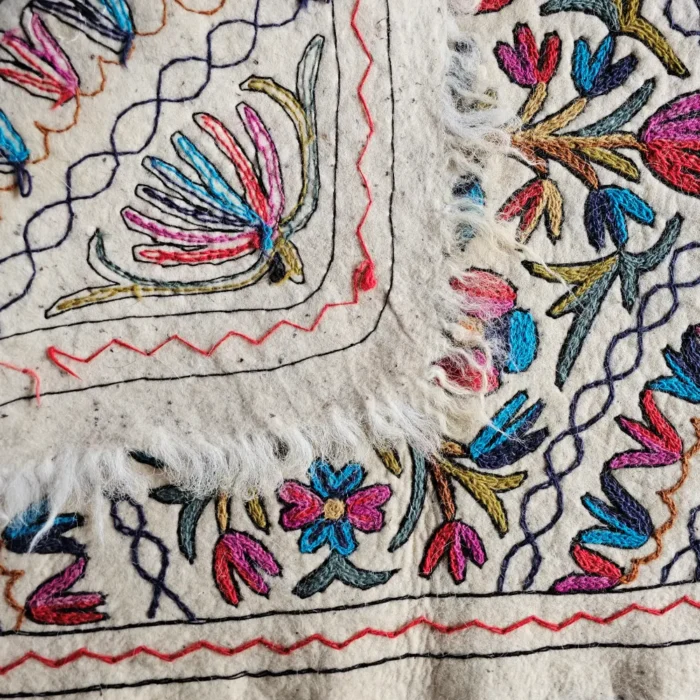 Kashmiri Hand Aari Embroidered Namda in Pure Wool (4x3) - Image 8