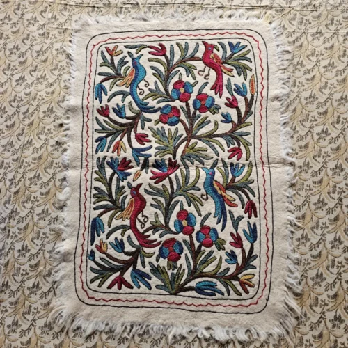Kashmiri Wool Namda with Hand Aari Embroidery
