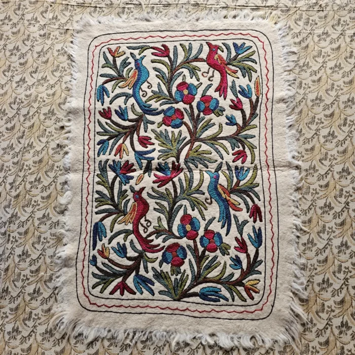 Kashmiri Wool Namda with Hand Aari Embroidery