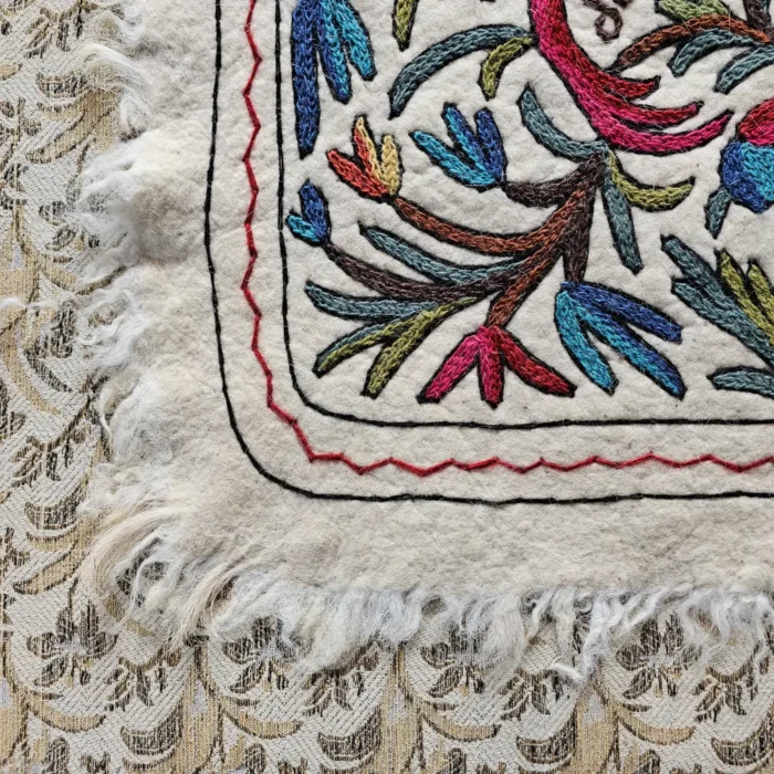 Kashmiri Wool Namda with Hand Aari Embroidery - Image 4