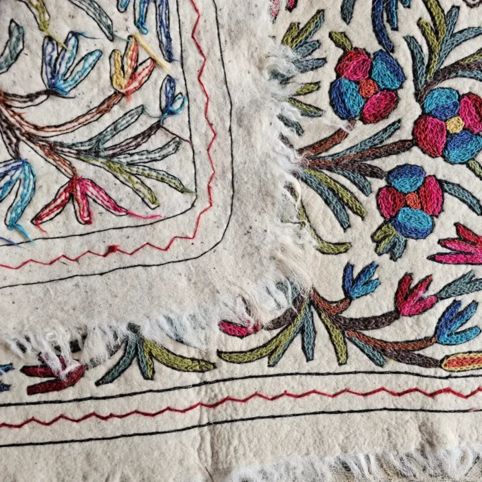 Kashmiri Wool Namda with Hand Aari Embroidery - Image 8