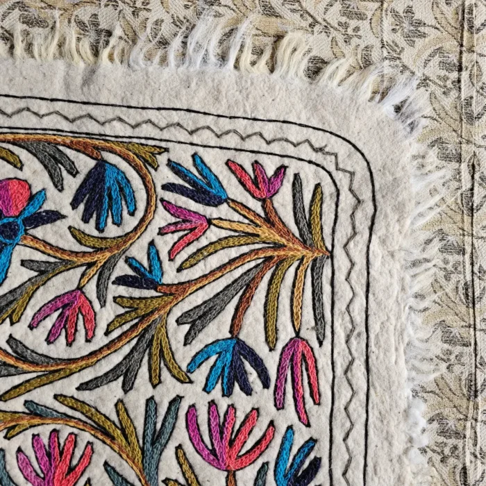 Pure Wool Kashmiri Namda with Hand Embroidery - Image 2