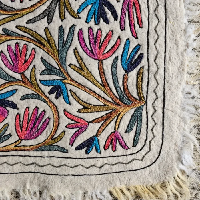 Pure Wool Kashmiri Namda with Hand Embroidery - Image 3
