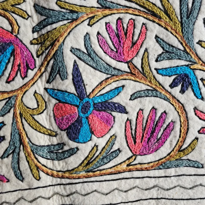 Pure Wool Kashmiri Namda with Hand Embroidery - Image 4