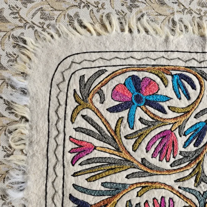 Pure Wool Kashmiri Namda with Hand Embroidery - Image 5