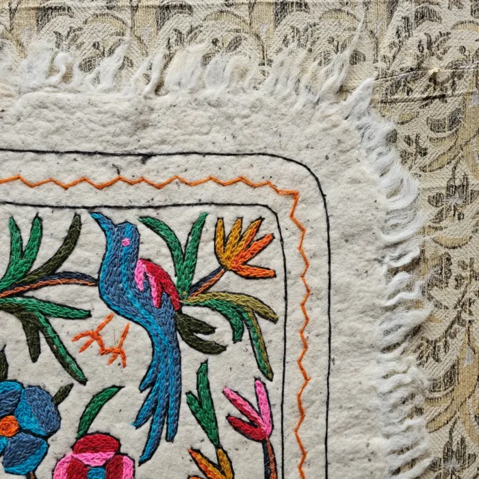 Hand Aari Embroidered Pure Wool Namda from Kashmir - Image 2