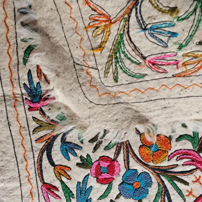 Hand Aari Embroidered Pure Wool Namda from Kashmir - Image 6
