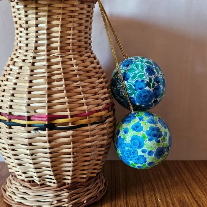 Kashmiri Paper Machie Craft Balls – Set of 2 - Image 6
