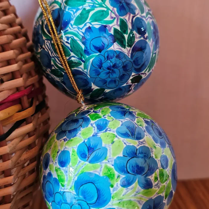 Kashmiri Paper Machie Craft Balls – Set of 2 - Image 5