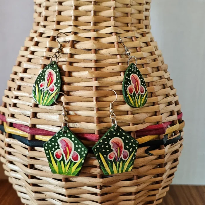 2-Pair Set of Kashmiri Paper Machie Earrings - Image 3