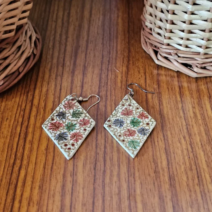 Kashmiri Paper Machie Earrings – Pair Included - Image 3