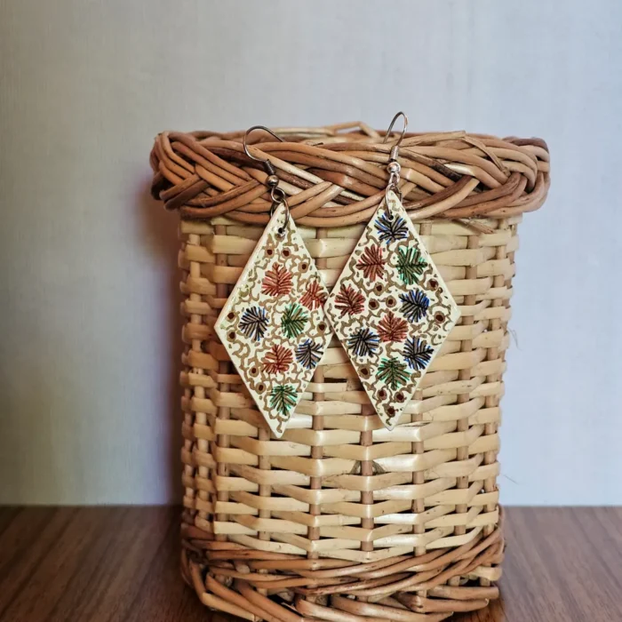Kashmiri Paper Machie Earrings – Pair Included - Image 2