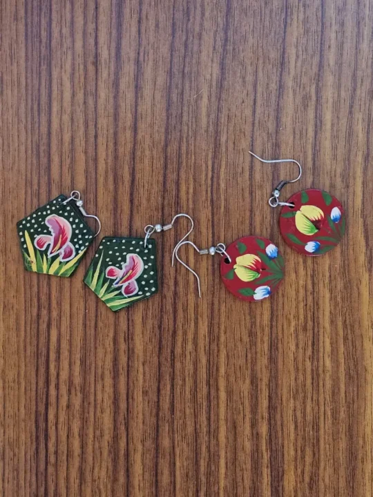 Set of 2 Pairs – Kashmiri Paper Machie Earrings