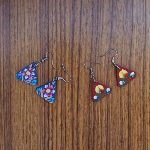 Kashmiri Paper Machie Earrings in Twin Pair Combo