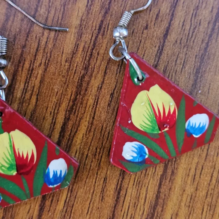 Kashmiri Paper Machie Earrings in Twin Pair Combo - Image 5