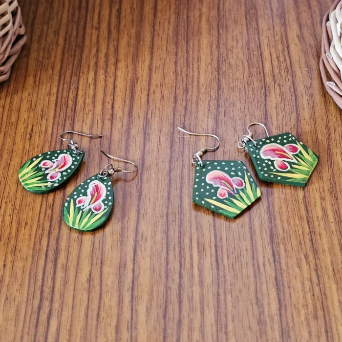 2-Pair Set of Kashmiri Paper Machie Earrings - Image 2