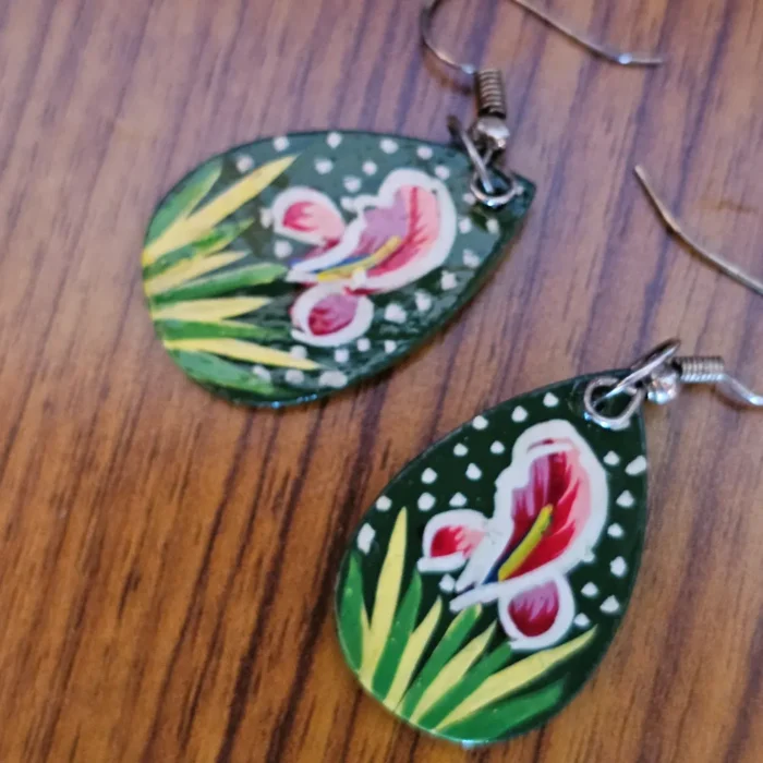 2-Pair Set of Kashmiri Paper Machie Earrings - Image 4