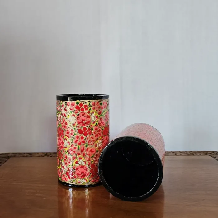 Pair of Kashmiri Paper Machie Pen / Brush Holder - Image 3
